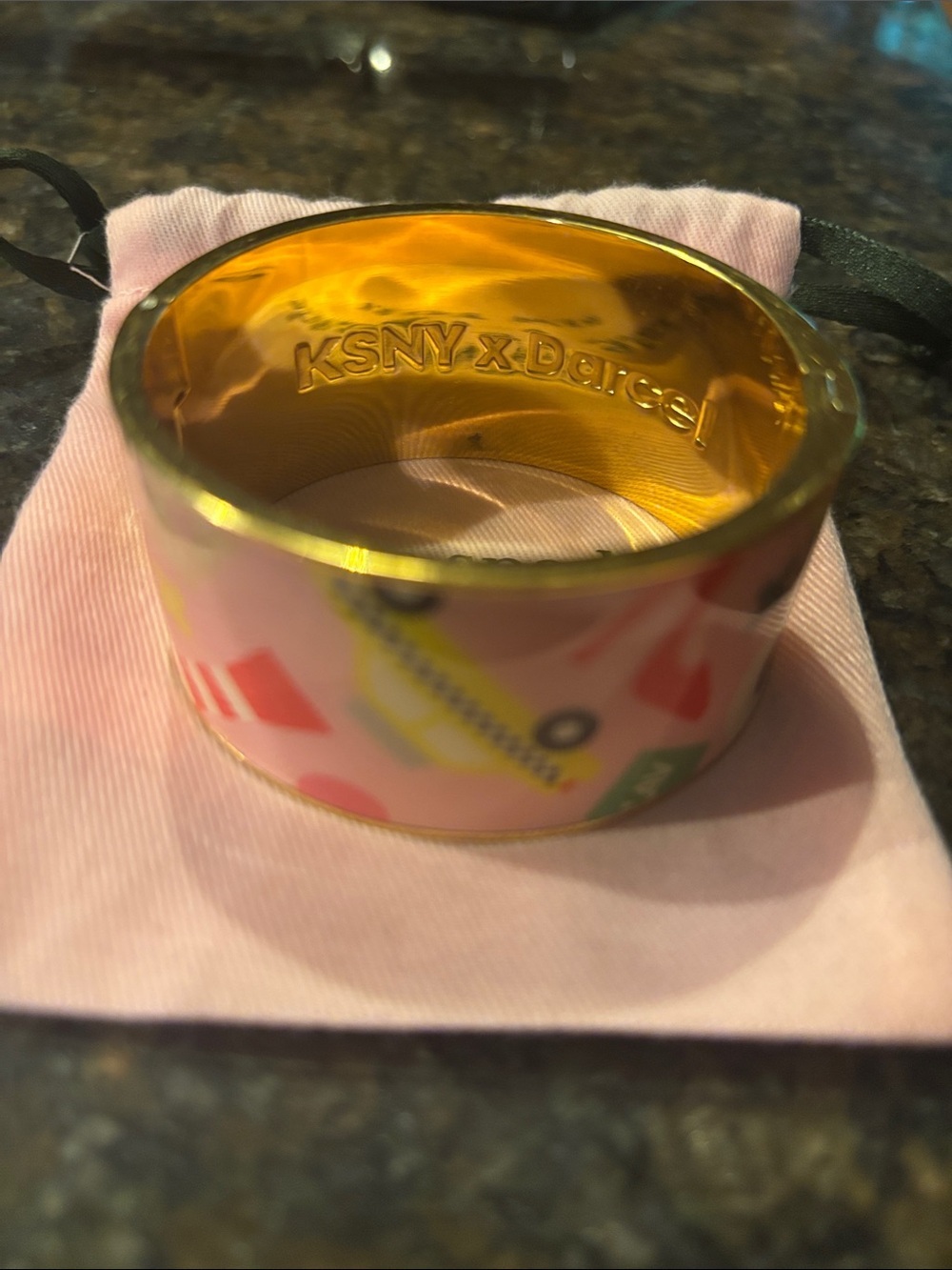 Kate Spade KSNY x Darcy Pink Enamel Bangle Bracelet - Picture 1 of 8